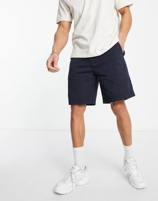 Pull&Bear - Chino corti comodi elasticizzati blu navy