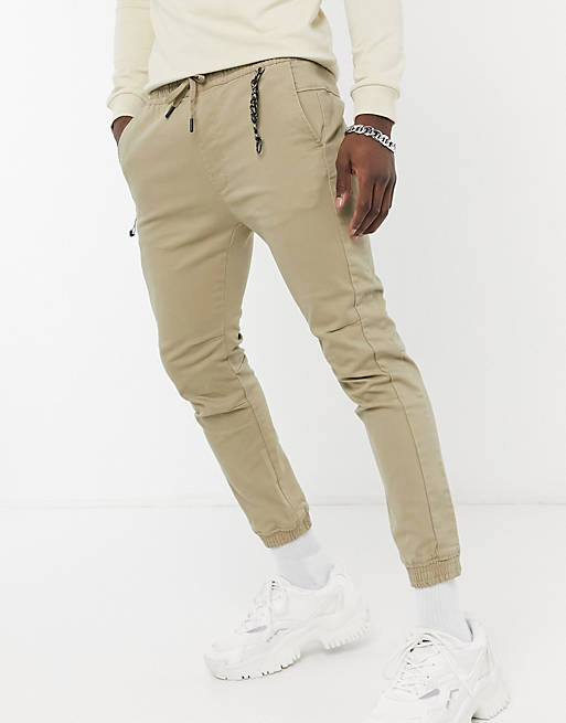 Pull&Bear chino jogger in beige