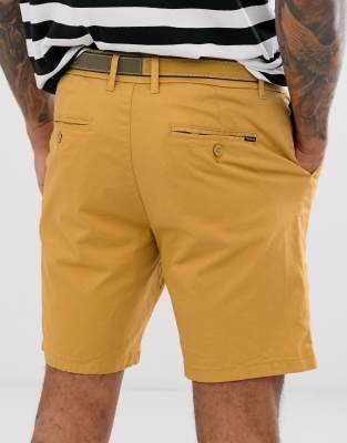 mustard chino shorts