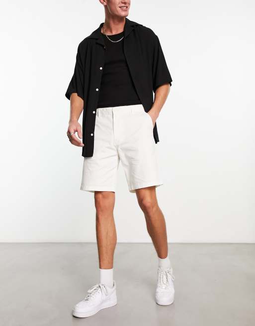 Pull&Bear chino shorts in white