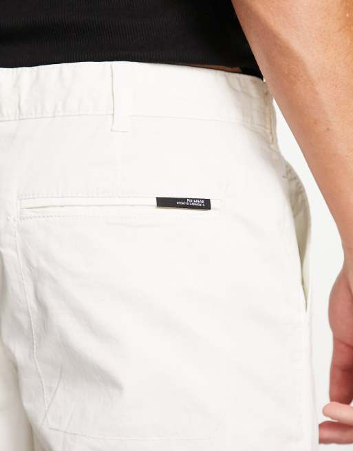 Pull&Bear chino shorts in white, 4 of 4