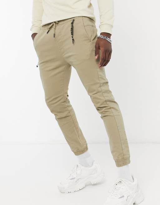 Pull&Bear chino sweatpants in beige | ASOS