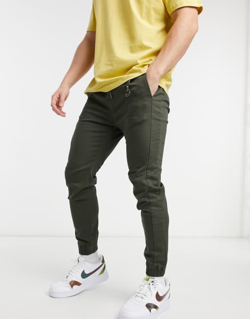 Pull&Bear chino sweatpants in khaki | ASOS