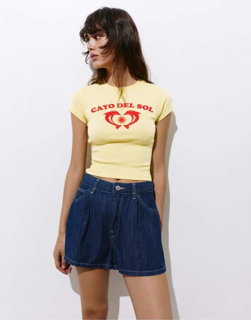 Pull&Bear - Chiringuito - Lysegul T-shirt med delfinprint, 3 af 4