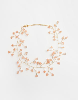 Pull & Bear - Choker-Halskette in Goldoptik mit Zweig-Design-Goldfarben