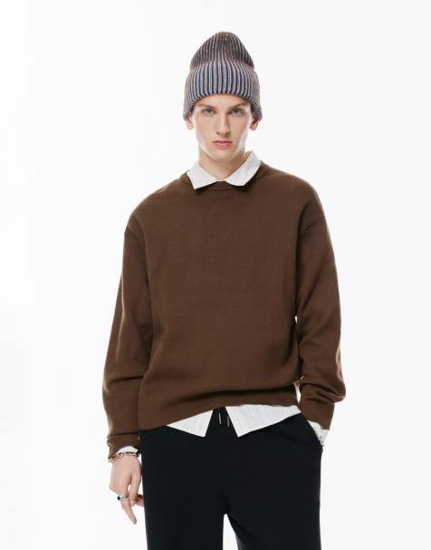 Pull&Bear - Chokoladebrun blød striktrøje - view 1