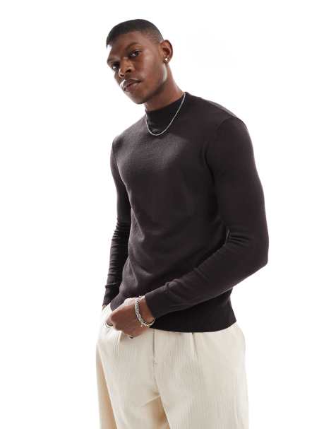 Pull&Bear - Chokoladebrun strikket trøje - view 1
