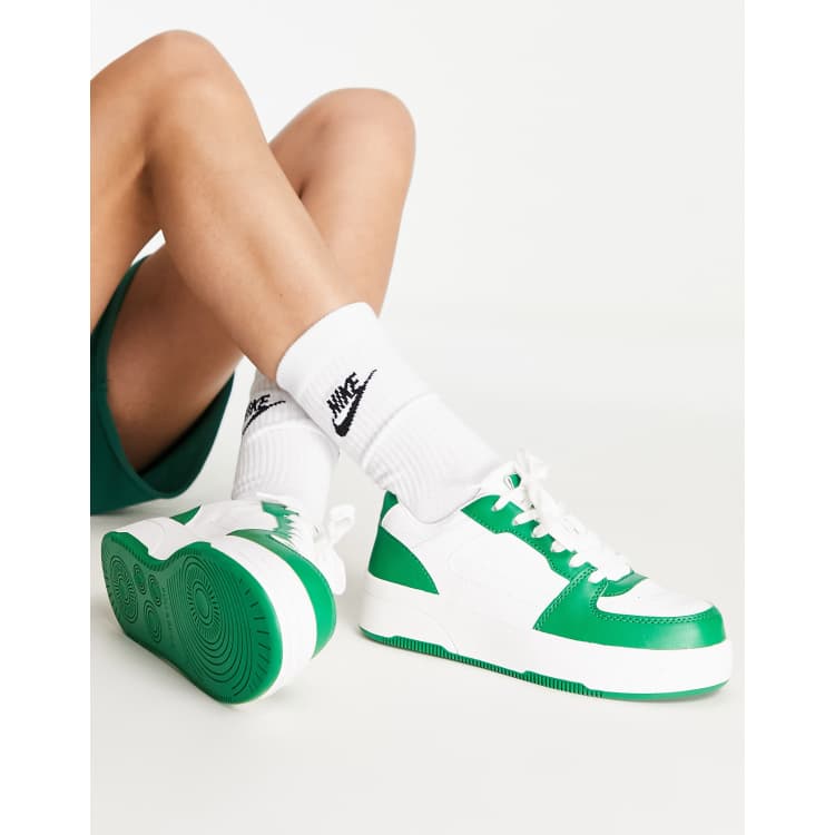 Pull Bear chunky colourblock sneakers in green and white