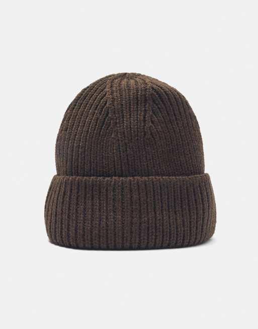 Pull&Bear Chunky knit beanie in brown, 2 of 5