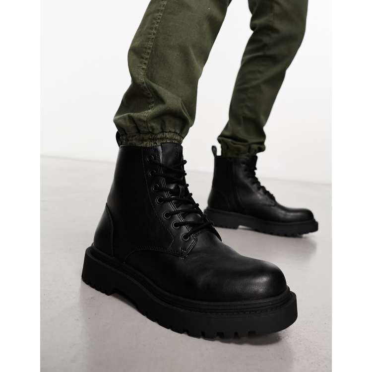 Pull Bear chunky lace up military style boots in black ClassicfuncenterShops SANTONI suede Chelsea boots Marrone