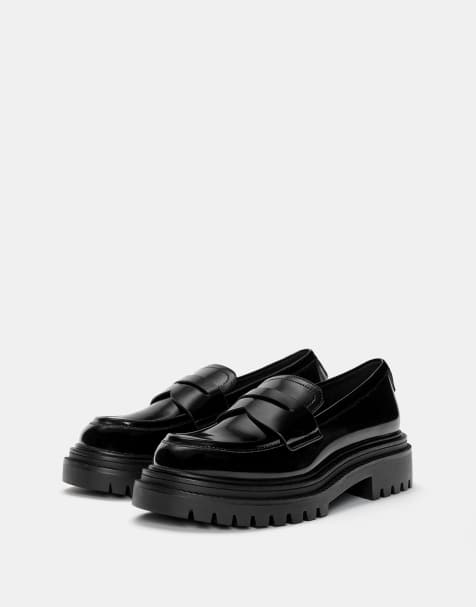 Pull&Bear Chunky loafers in black - view 1