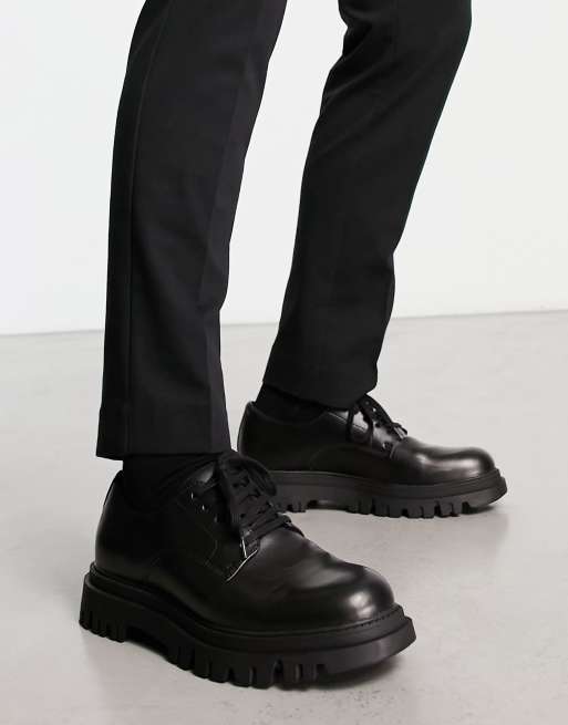 Pull&Bear - Chunky Oxford-sko i sort