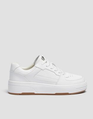 Pull&Bear chunky retro sports trainer in white