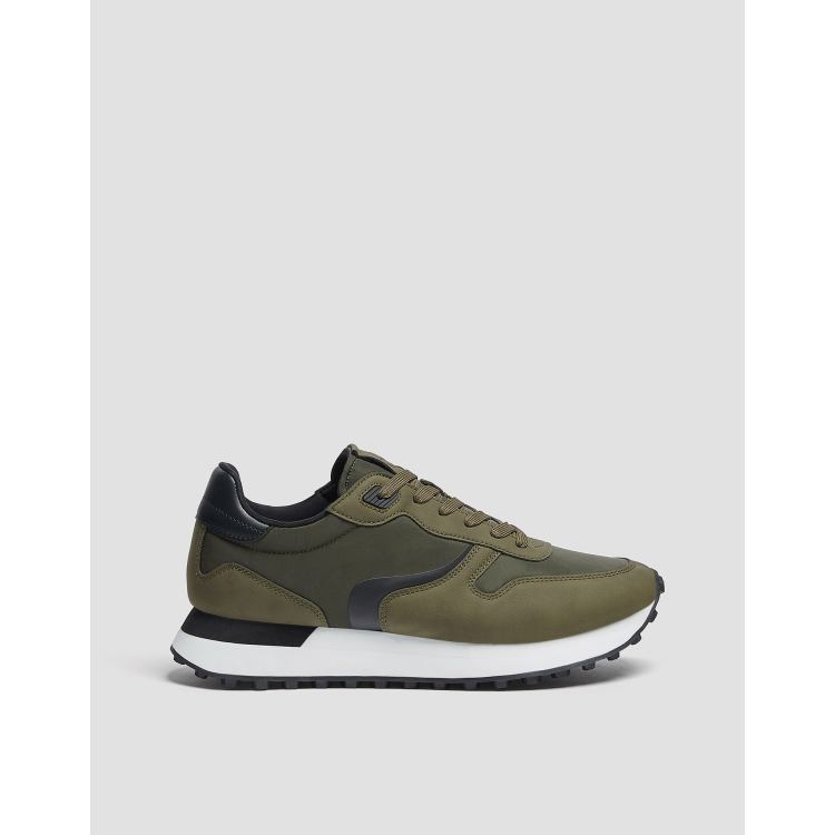 Asos Uomo Scarpe Sneakers Sneakers chunky Chunky sneakers da corsa kaki con suola bianca 