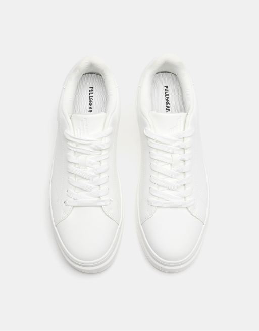 Pull&Bear chunky sneakers i hvid, 4 af 4