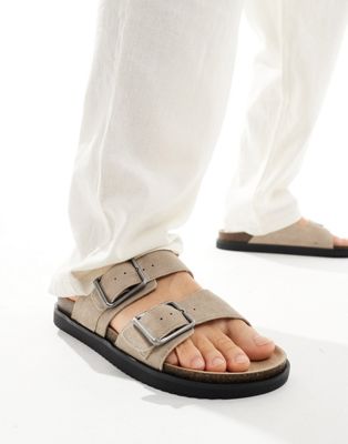 Pull&Bear chunky strap sandal in brown