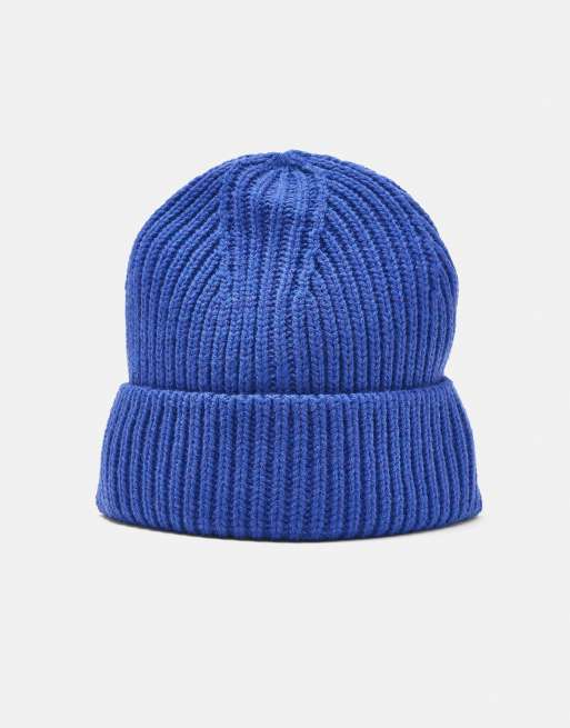 Pull&Bear chunky strikket hue i mørkeblå, 2 af 5