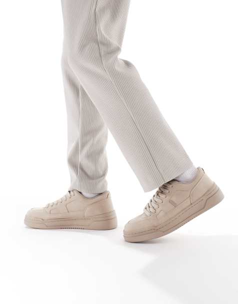 Pull&Bear chunky trainer in beige - view 1