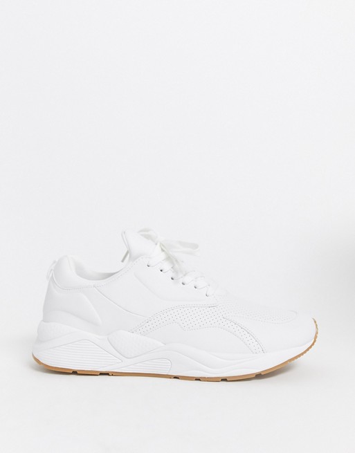 Pull&Bear chunky trainers in white