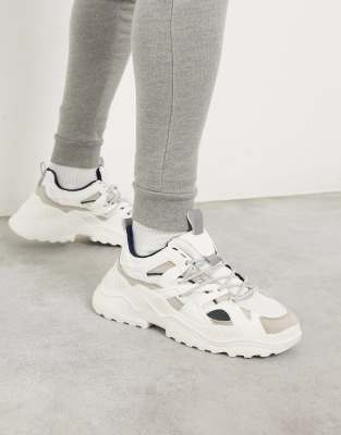 pull and bear white chunky trainers