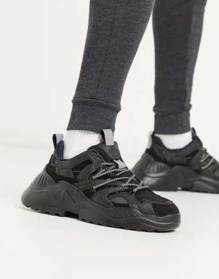 asos black chunky trainers