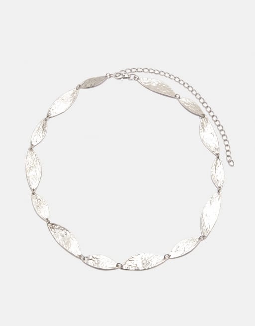 Pull&Bear - Cintura con catenina zigrinata color argento