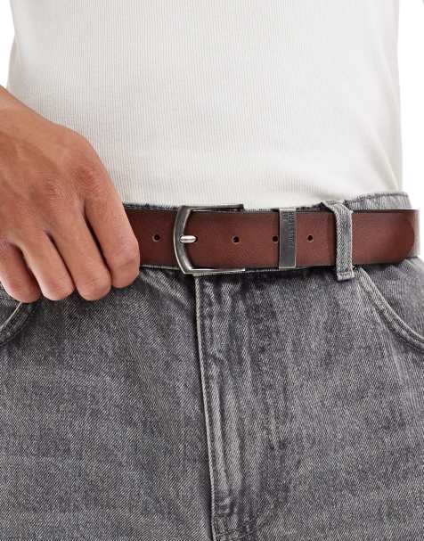 Pull&Bear - Cintura in pelle sintetica marrone - view 1