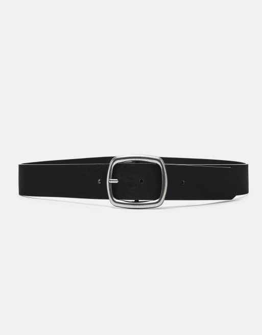 Pull&Bear - Cintura in pelle sintetica nera, 2 di 4