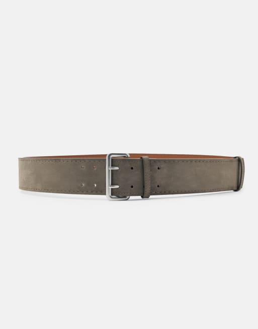 Pull&Bear - Cintura larga in camoscio sintetico color tortora