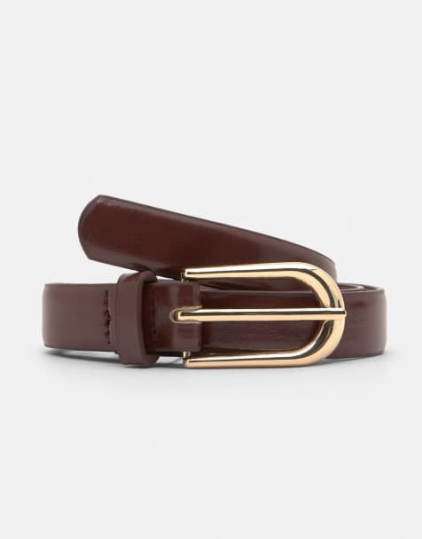 Pull&Bear - Cintura marrone con fibbia allungata - view 1