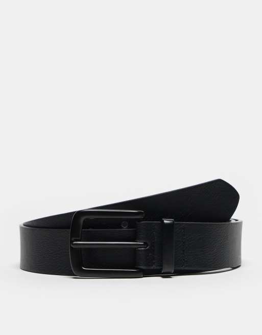 Pull&Bear - Cintura nera con dettaglio in metallo