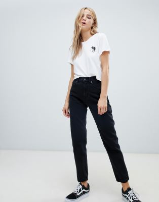 pull and bear black mom jeans