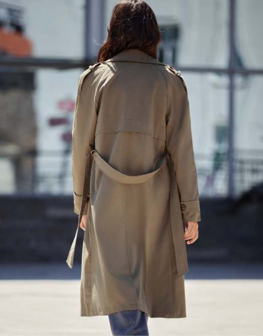 Pull&Bear Classic trench coat in mole brown, 2 of 6