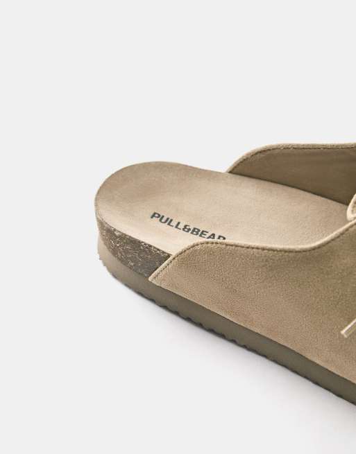Pull&Bear clogs met veters in ecru, 3 van 5