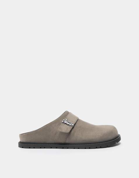 Pull&Bear Clogs with stwd buckle in grey - view 1