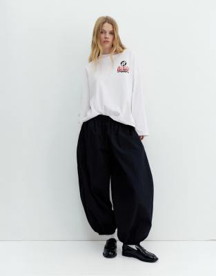 Pull & Bear - Club Sonico - T-Shirt in Weiß