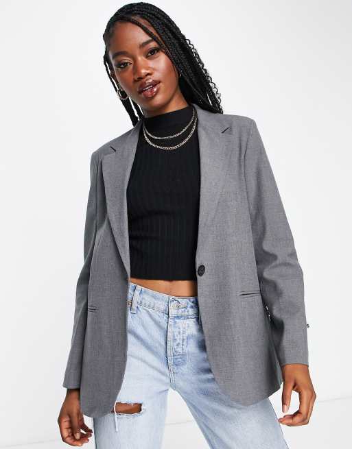 Pull Bear co ord blazer in grey