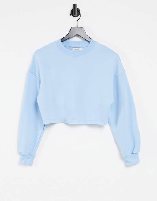Pullu0026Bear co-ord cropped sweatshirt in blue | ASOS