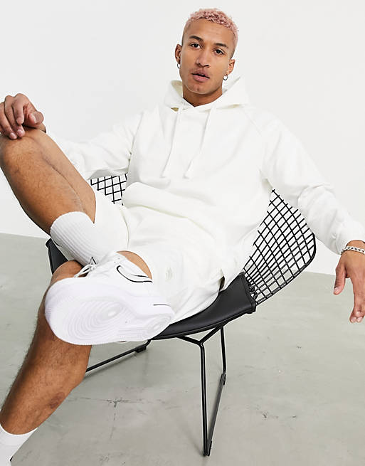 Pull&Bear co-ord hoodie in off white