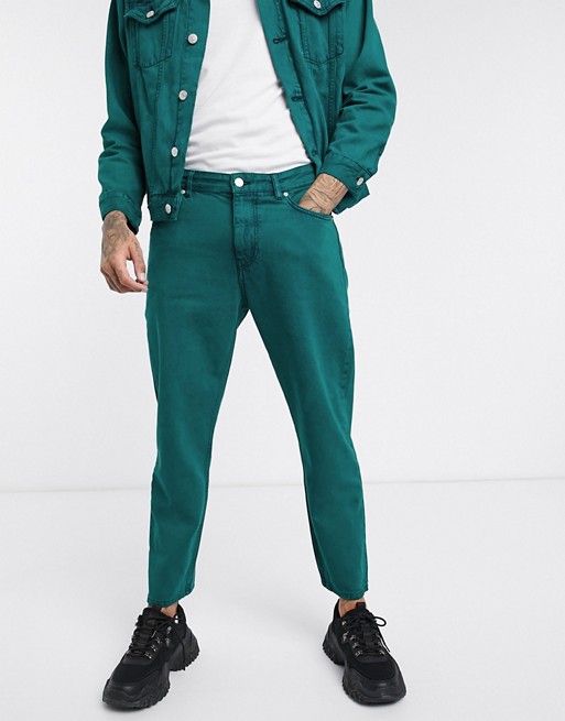 Pull&Bear co-ord regular fit jeans in acid wash green