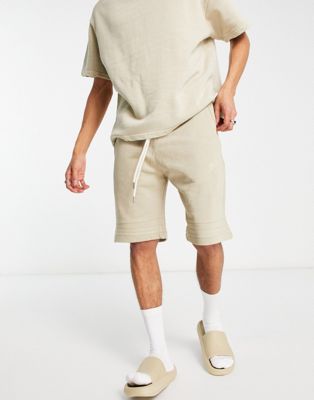 Pull&Bear co-ord sweat shorts in sand