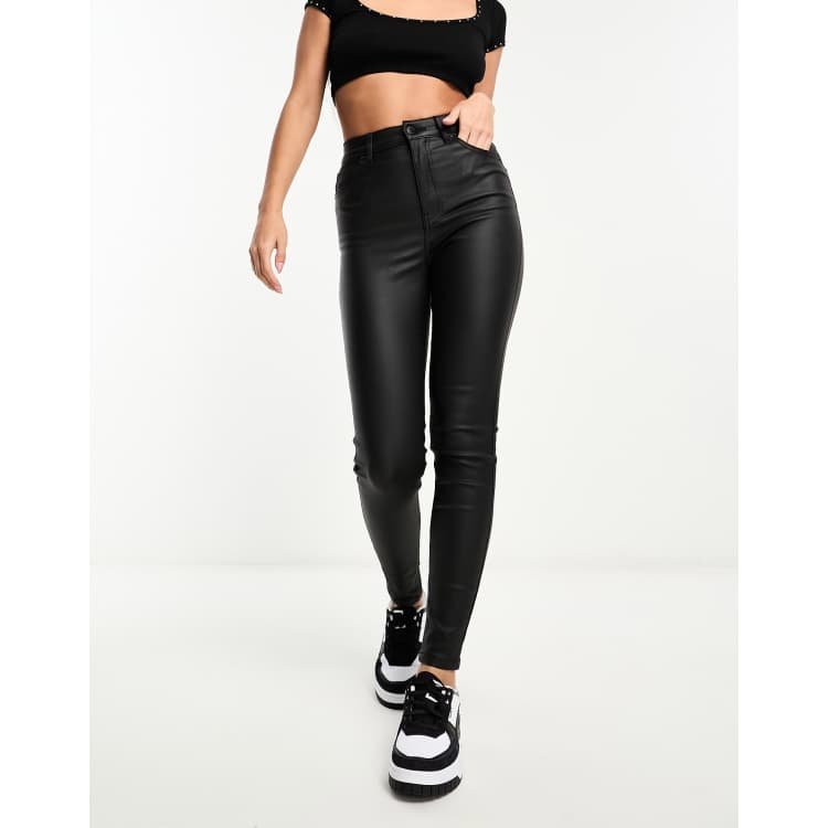Asos black coated jeans store