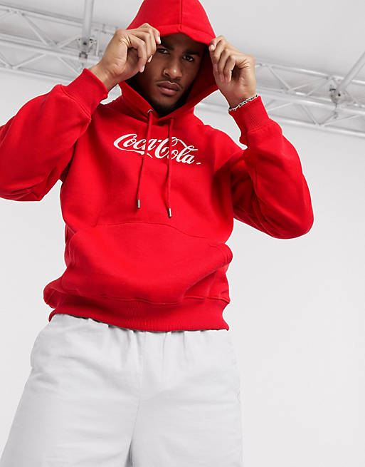Pull&Bear Coca Cola hoodie in red | ASOS