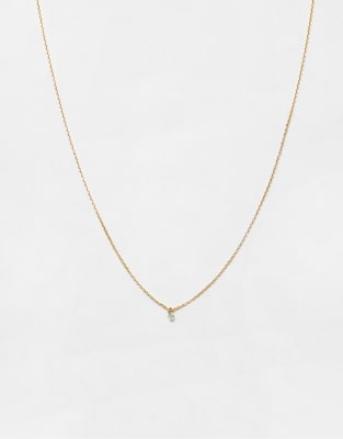 Pull & Bear - Collier avec pendentif scintillant - Doré
