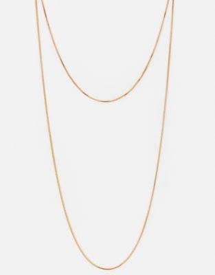 Pull & Bear - Collier double rang - Doré