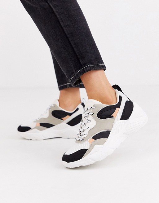Pull&Bear colour block chunky trainers in multi