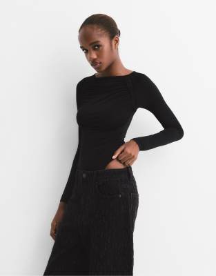 Pull & Bear - Combined - Body aus Spitze in Schwarz