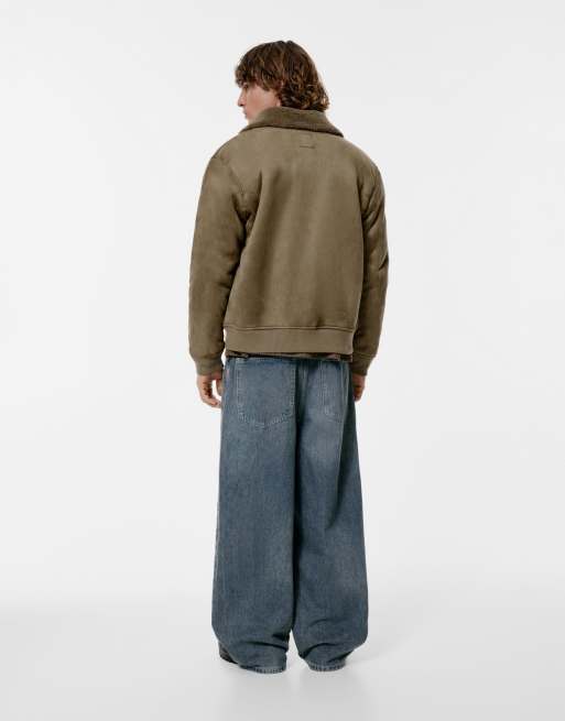 Pull&Bear – Combined – Doppelseitige Jacke in Karamell, 3 von 4
