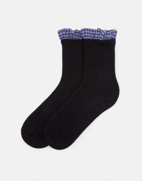 Pull&Bear Combined knit socks in blue - view 1