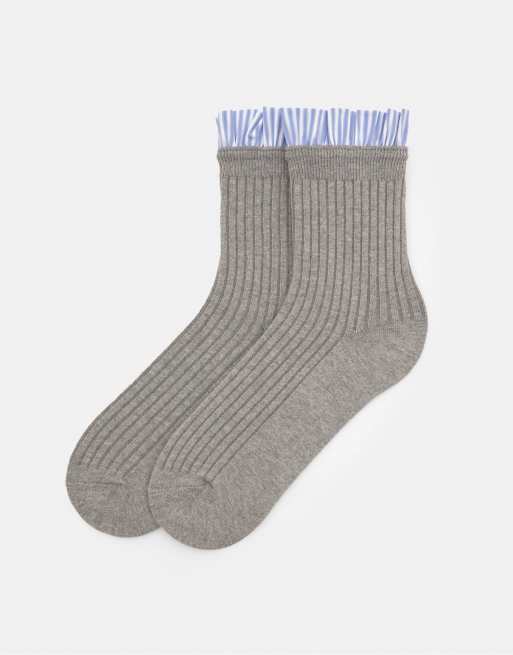 Pull&Bear Combined knit socks in grey